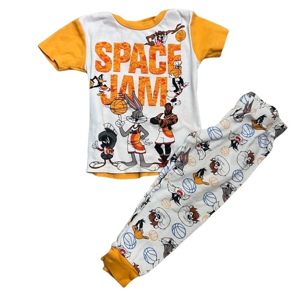LeBron James Space Jam Basketball Bugs Bunny Tasmanian Devil Pajamas Size 4 - Picture 1 of 7